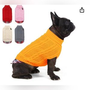 NWT XL Kyeese Cableknit Turtleneck Dog Sweater (yellowish orange color only)